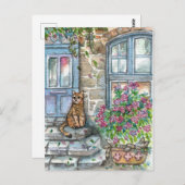 Meow at the Door ポストカード (正面/裏面)