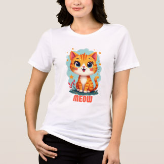 Meow Bella +キャンバスウィメンズTシャツ – 巧妙に トライブレンドＴシャツ