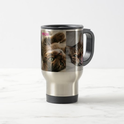 Meow Bengal Cat Travel Mug トラベルマグ (正面右)