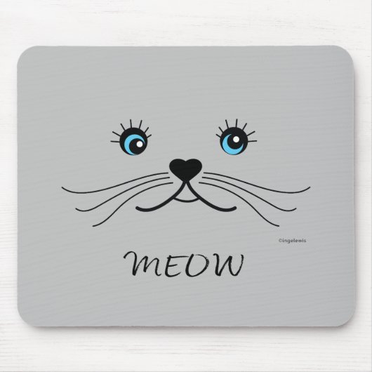 MEOW-Cat顔図カッコいい マウスパッド (正面)