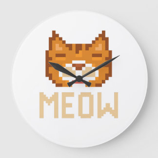 meow cat ラージ壁時計