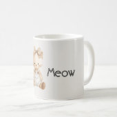 Meow Cat Bow コーヒーマグカップ (正面右)