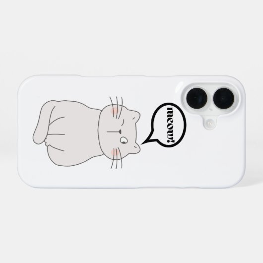 meow cat iPhone 16ケース (裏面横)