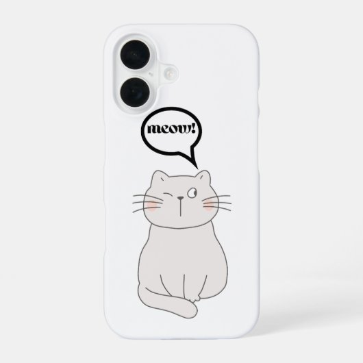meow cat iPhone 16ケース (裏面)