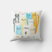 MEOW Catsカラフル装飾用クッション-おもしろい&鮮やか クッション (裏面)