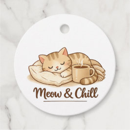 Meow & Chill Cute Sleeping Cat Favor Tag – Cozy Co フェイバータグ