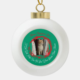 Meow Christmas' Eve , photo,text, replacable  セラミックボールオーナメント