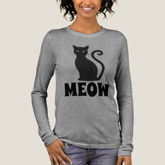 MEOW CUTE BLACK CAT T-SHIRT トライブレンドＴシャツ (正面)