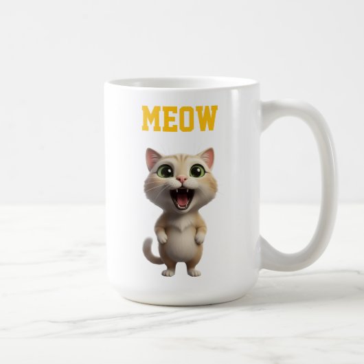 Meow Cute Cat Mug コーヒーマグカップ (右)