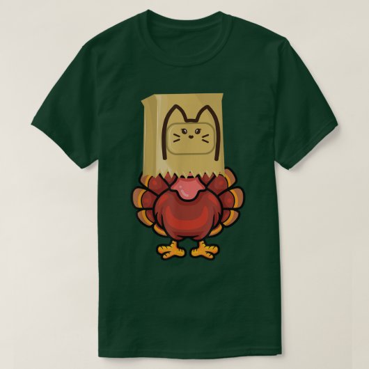 Meow Fake Turkey cat costume funny pun thanksgivin Tシャツ (デザイン正面)