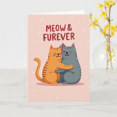Meow Forever Cute Cat Love Card カード (黄色い花)