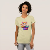 Meow Fun - かわいい笑顔の猫Tシャツ Tシャツ (正面フル)
