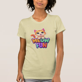 Meow Fun - かわいい笑顔の猫Tシャツ Tシャツ