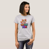 Meow Fun - かわいい笑顔の猫Tシャツ Tシャツ (正面フル)