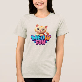 Meow Fun - スウィートルック キャット トリブレンド シャツ