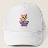Meow Fun - Cute Smiling Cat Hat キャップ (正面)