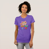 Meow Fun - Cute Smiling Cat T-Shirt Tシャツ (正面フル)