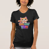 Meow Fun - Cute Smiling Cat T-Shirt Tシャツ (正面)