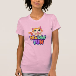 Meow Fun - Cute Smiling Cat T-Shirt Tシャツ
