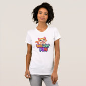 Meow Fun - Cute Smiling Cat T-Shirt Tシャツ (正面フル)