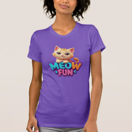Meow Fun - Sweet Look Cat T-Shirt  Tシャツ