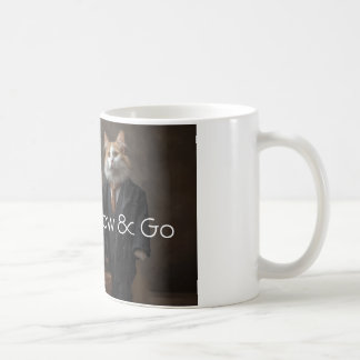 Meow & Go – 笑顔になれる猫の旅行マグカップ説明: コーヒーマグカップ