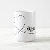 Meow heart and paw, mug for cat owners コーヒーマグカップ (中央)