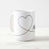 Meow heart and paw, mug for cat owners コーヒーマグカップ (正面左)