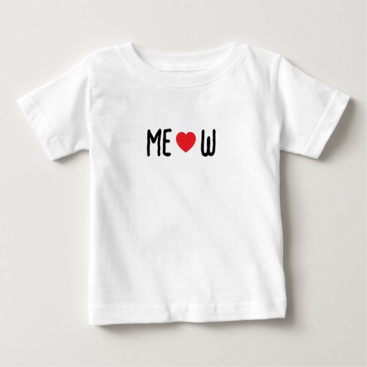 meow heart T-shirt ベビーTシャツ (正面)