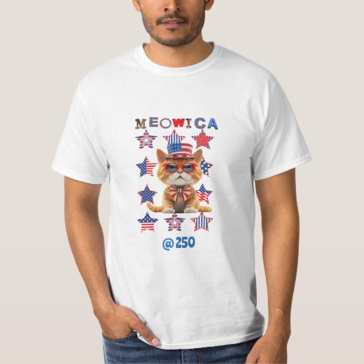Meow-ica @250 Feline Patriot Tee Tシャツ (正面)