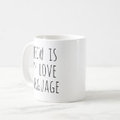 Meow Is My Love Language Minimal Text Cat コーヒーマグカップ (正面左)