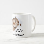 Meow Is the Time – かわいい猫 コーヒーマグカップ (正面右)