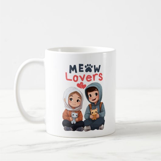 Meow lovers コーヒーマグカップ (左)