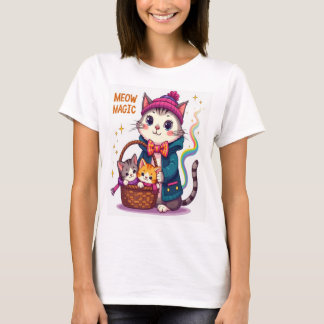 Meow Magic - かわいい猫にインスパイアされた Tシャツ