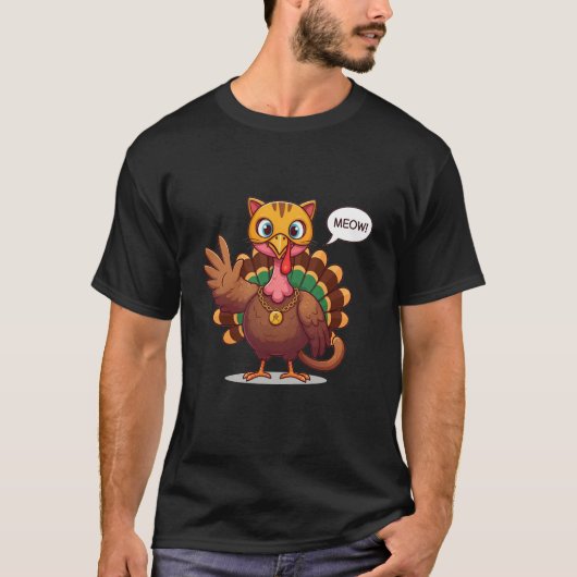 Meow Meow I'm a Cat Thanksgiving Turkey Tシャツ (正面)