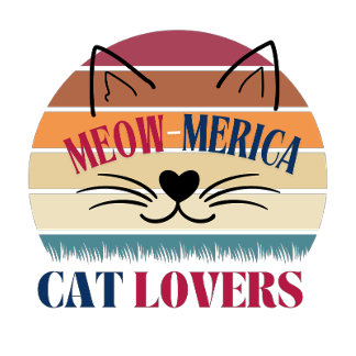 Meow-Merica猫好き- 7月T-Sの愛国的4日 Tシャツ