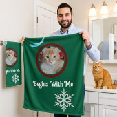 Meow Merry Christmas Photo Customize Bath Towel Se バスタオルセット