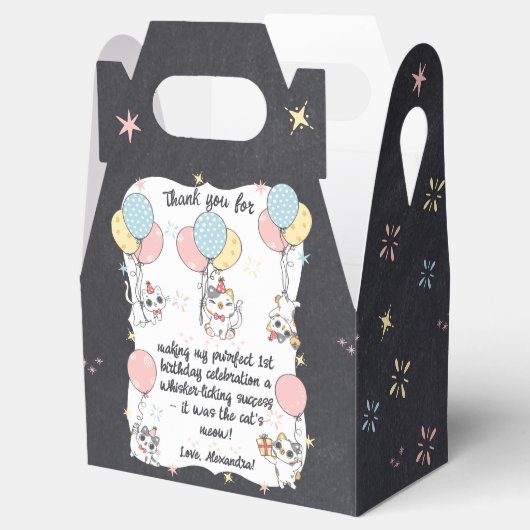 Meow Milestone: Catテーマ1歳の誕生日ありがとう フェイバーボックス (オープン)