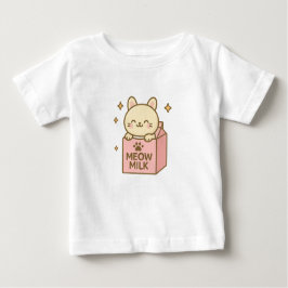 Meow Milk Magic – Cute Cat in a Carton  ベビーTシャツ