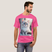“Meow Mode On – Cute Cat Printed T-Shirt” Tシャツ (正面フル)