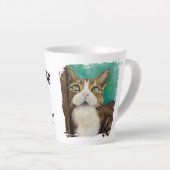 Meow Mug with cat painting カフェラテマグ (右アングル)