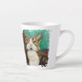 Meow Mug with cat painting カフェラテマグ