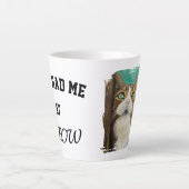 Meow Mug with cat painting カフェラテマグ (正面)
