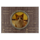 Meow Pattern Brown猫の写真を追加 カッティングボード (正面)