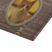 Meow Pattern Brown猫の写真を追加 カッティングボード (角)