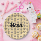 Meow, Paw Prints ペーパープレート (パーティー)
