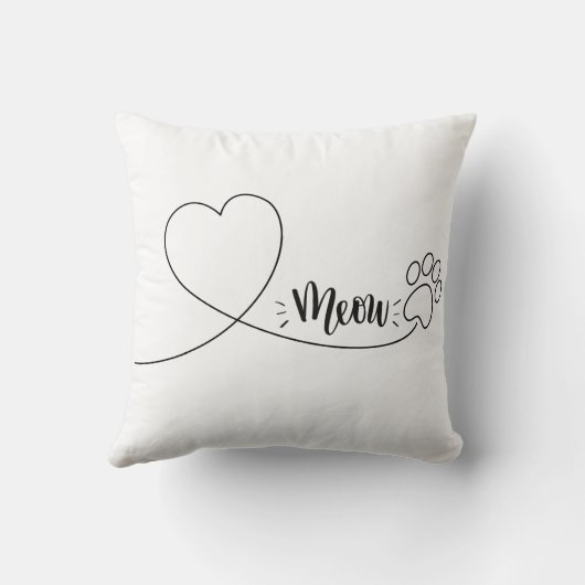 Meow , pillow for cat owners クッション (裏面)