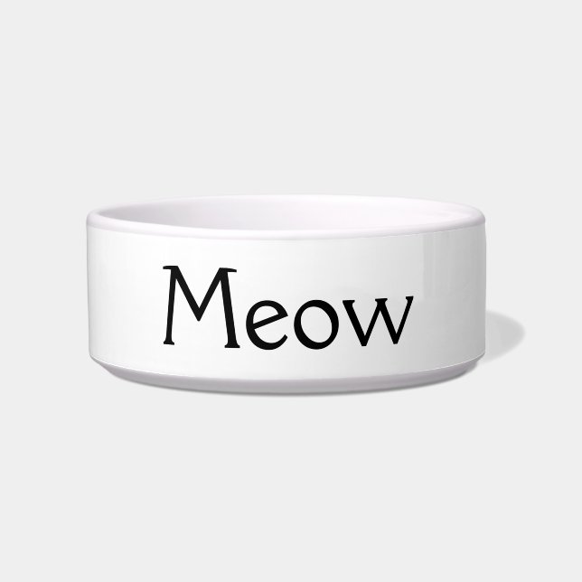 Meow Porcelain Feeding Bowl For Your Cat ボウル (正面)