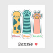 Meow – Purr – Scratch stickers シール (シート)