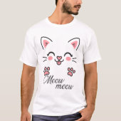 Meow Tシャツデザイン/かわいい猫Tシャツデザイン Tシャツ (正面)